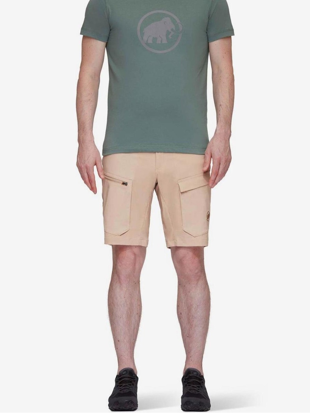 Mammut Zinal Hybrid Hiking Shorts Beige Cargo Pocket 34